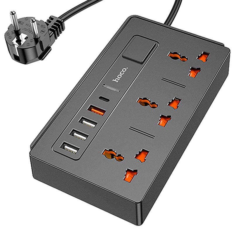 

Удлинитель Hoco DC15 (4USB/1Type-C/3xSocket)