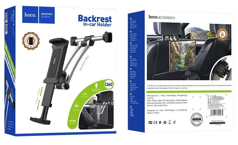 

Автомобильный держатель для телефона на подголовник HOCO CA62, Черный