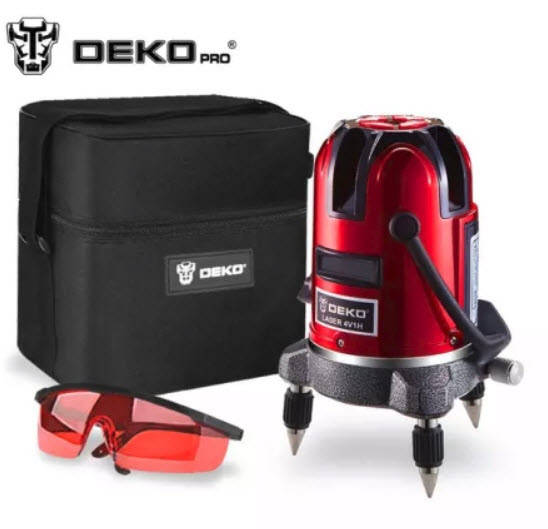 

Новый лазерный уровень нивелир DEKO 5 линий 6 точек + КЕЙС+ батарейки Лазерний рівень Деко