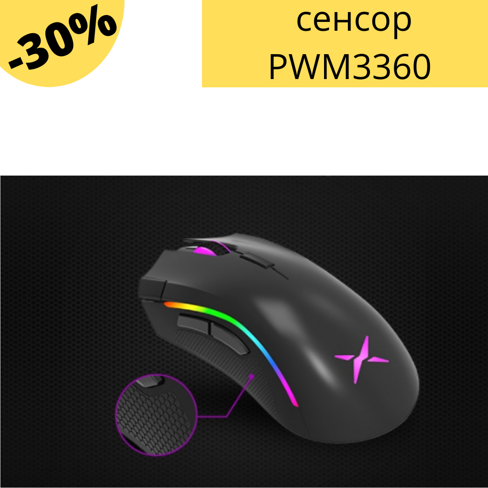 

Мышка компьютерная геймерская Delux M625 игровая оптическая с подсветкой мышь для ПК сенсор 4000 DPI проводная