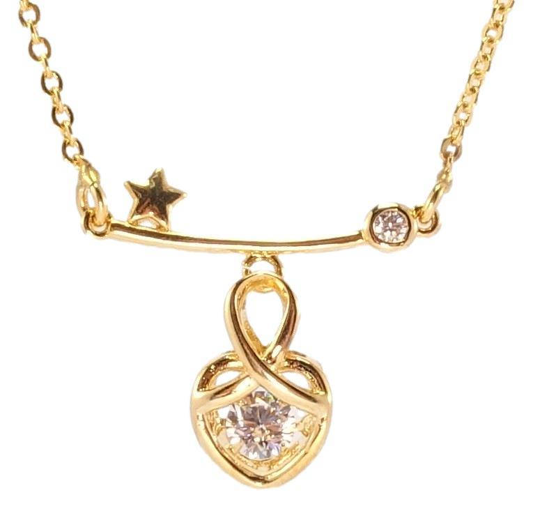 

Подвеска на цепочке Xuping Позолота 18K "Декоративная подвеска с "танцующим кристаллом" длина 44см х 1мм