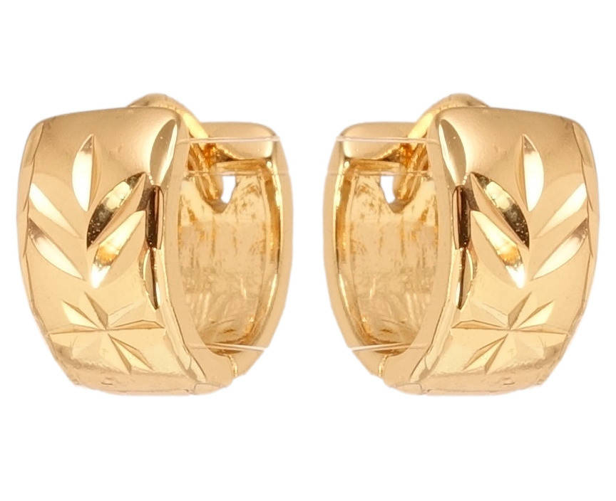 

Серьги Xuping Позолота 18K колечки "Широкие с узором насечками"