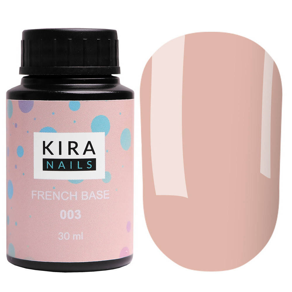

Kira Nails French Base № 003 - камуфлирующая база (бежевый), 30 мл