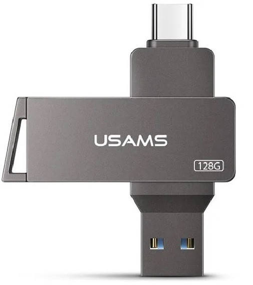 

Флешка USAMS US-ZB201 Type-C OTG USB3.0 128Гб серая, Серый