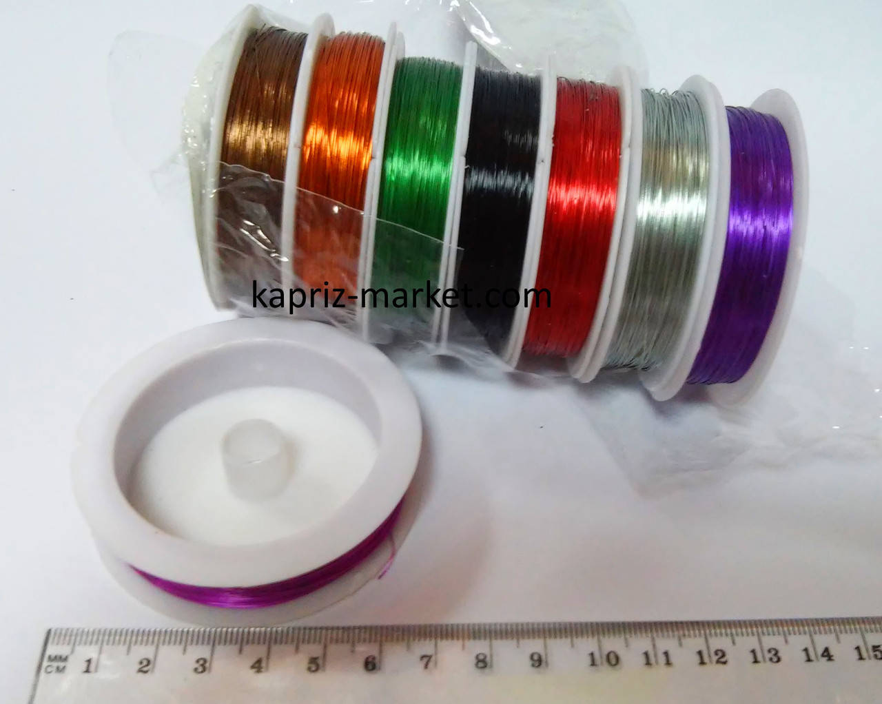 

Проволока для рукоделия, толщина 0,3 мм, длина 50 м, цена за 1 моток, Разные цвета