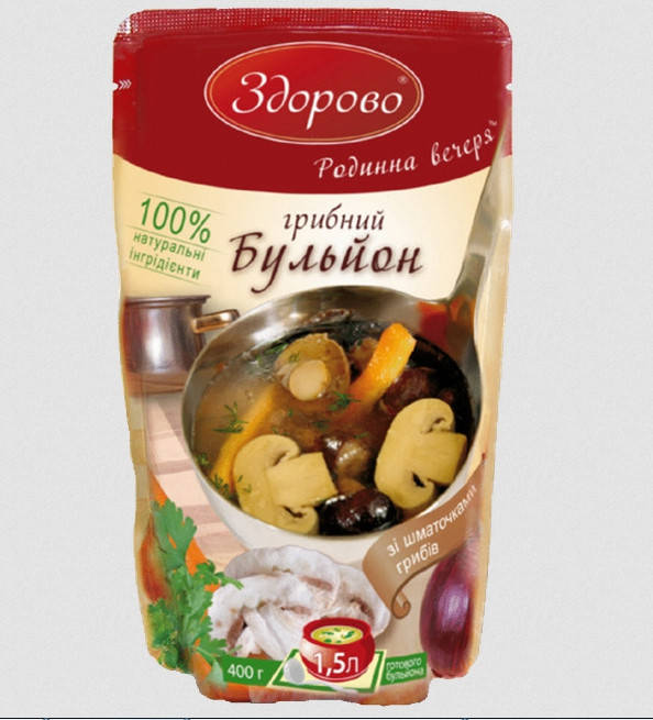 

Бульон грибной с кусочками грибов "Родинна вечеря" 400 г