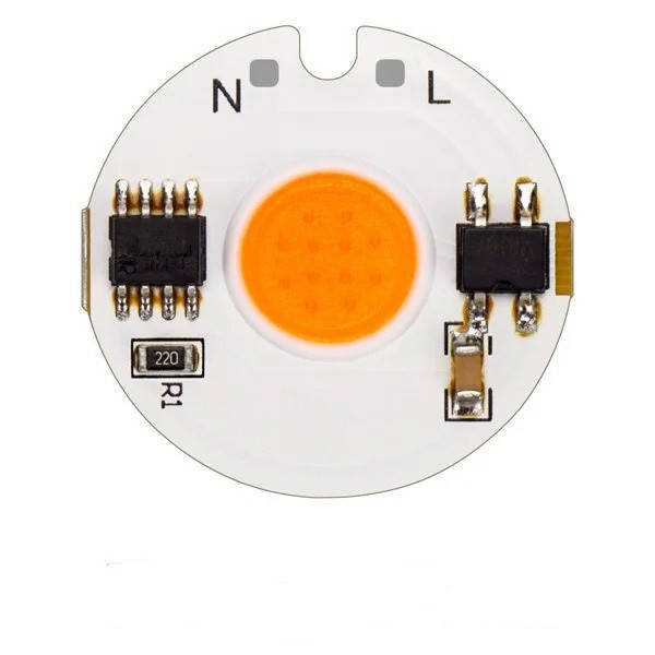 

Светодиодный модуль COB LED 10Ватт AC220 27mm для растений