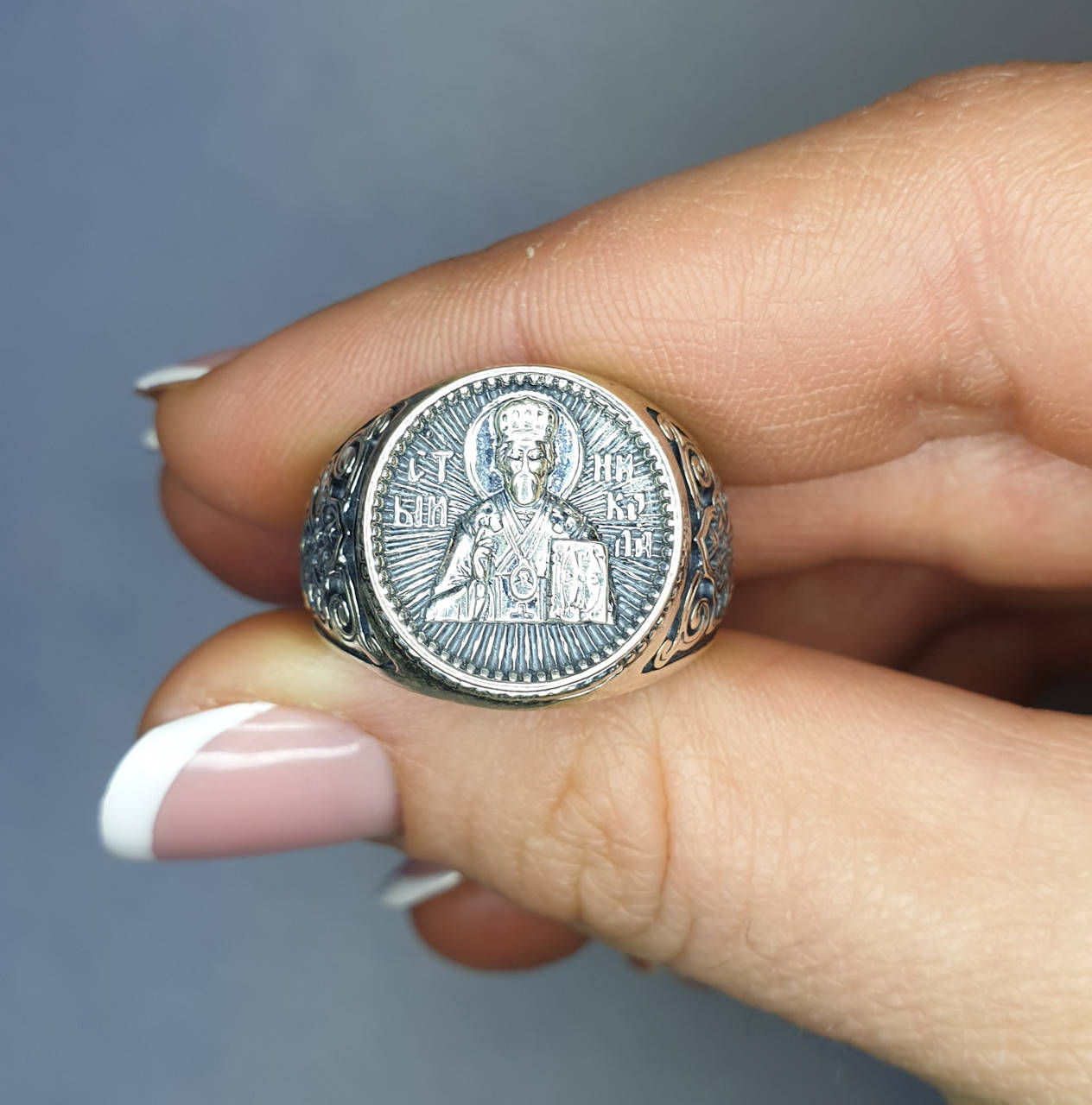 

Кольцо серебряное "Николай Угодник" 19 10,33 г