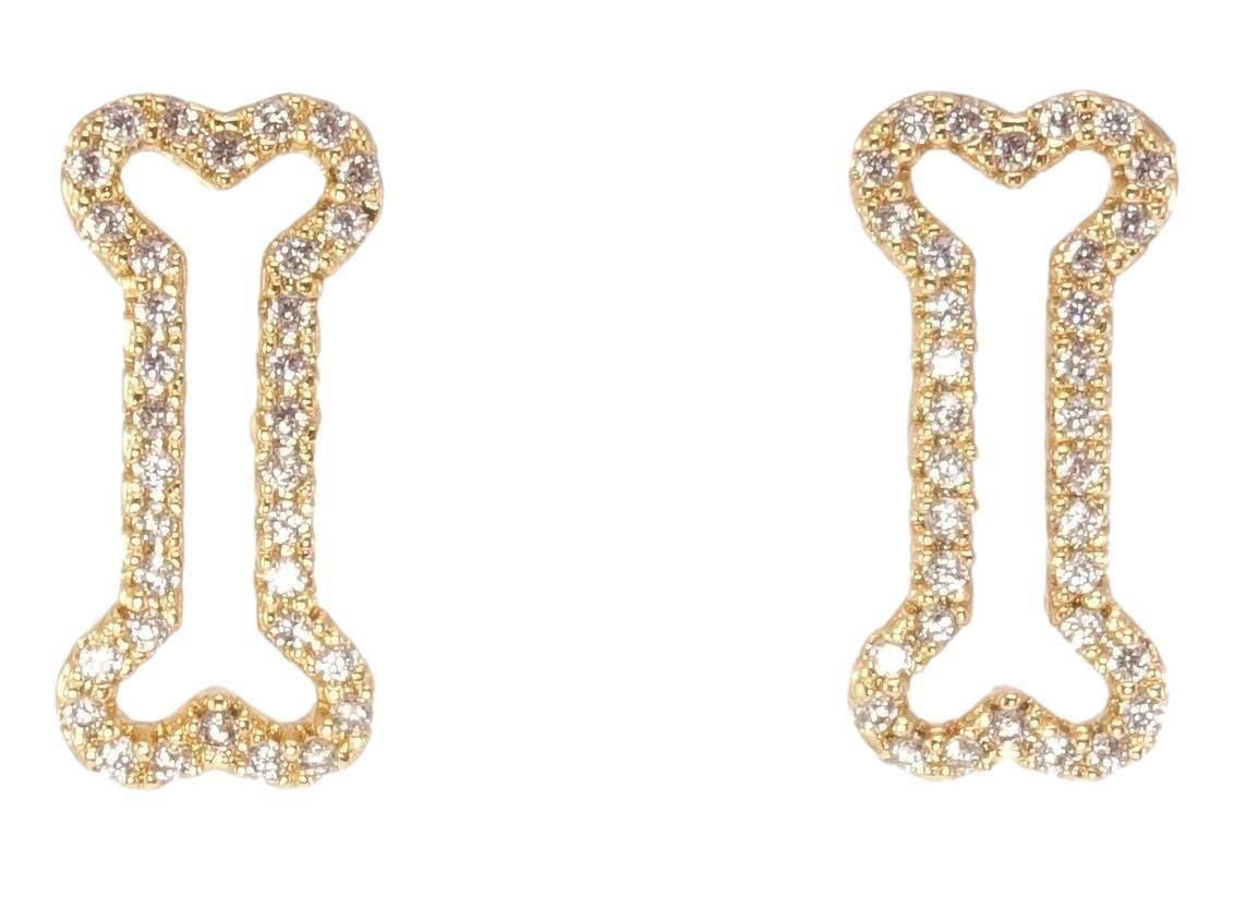 

Серьги Xuping Позолота 18K гвоздики (пусеты) "Косточки инкрустация цирконием"