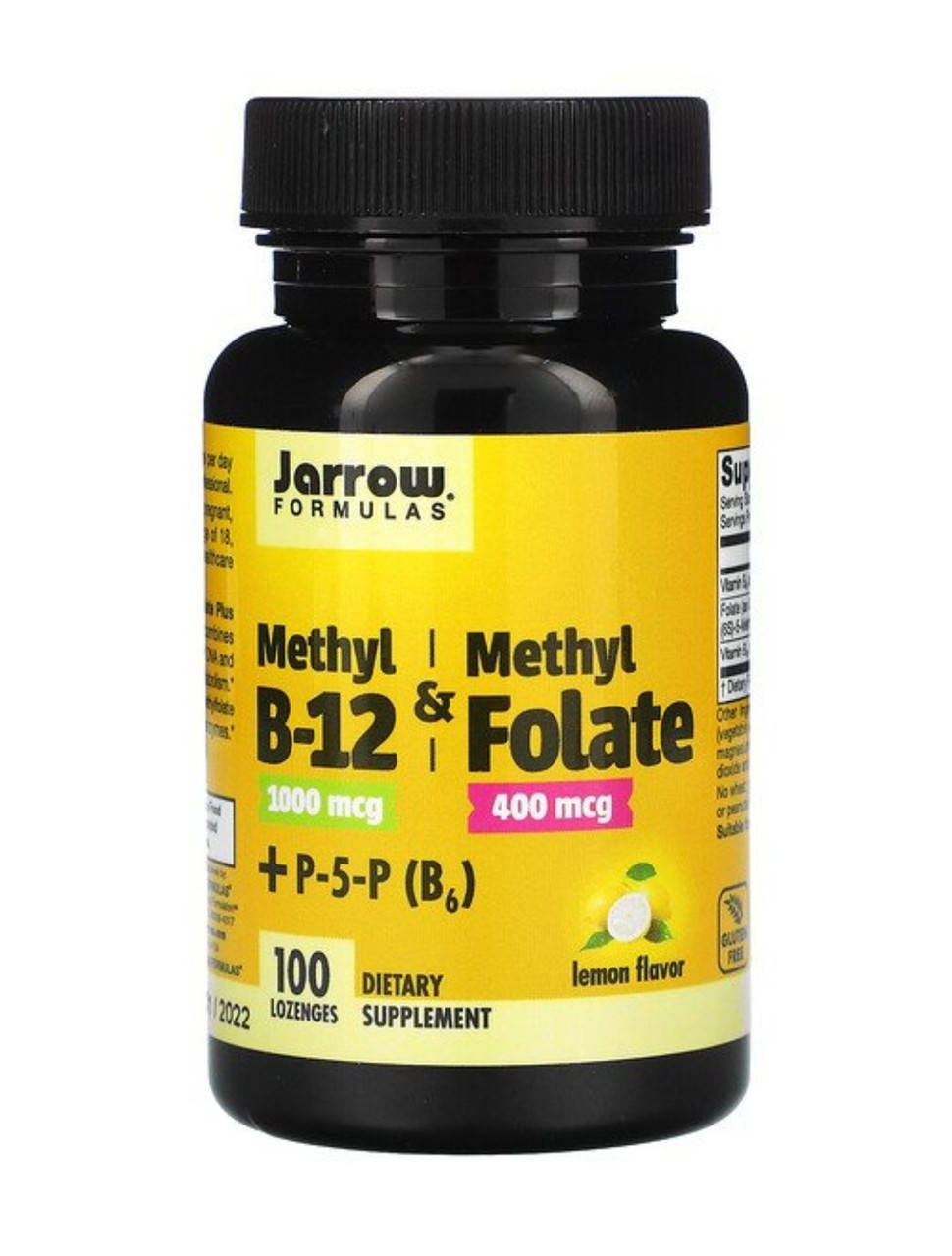 

Jarrow Formulas Метил B-12 и метилфолат, лимон, 100 жевательных таблеток