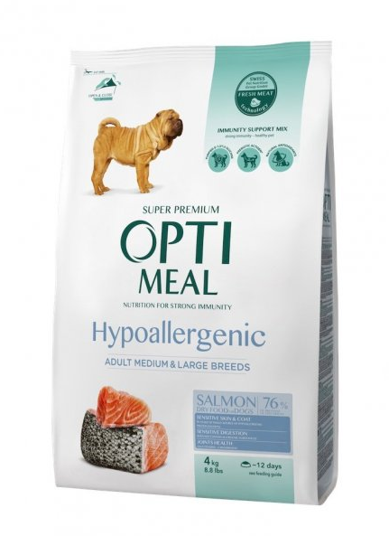 

Optimeal Hypoallergenic 4 кг корм для собак средних и крупных пород с лососем
