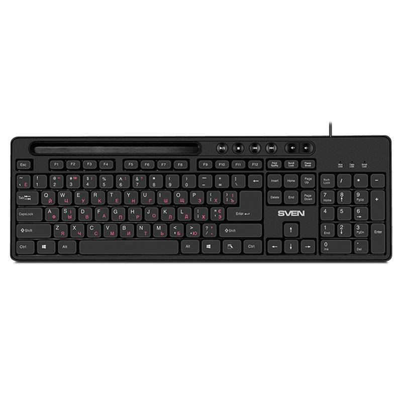 

Клавиатура Sven KB-S302 Ukr Black USB, Черный