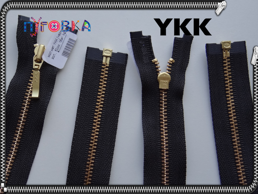 

YKK металл золото №3 1бег18, 50, 60, 70cm 50см, Черный