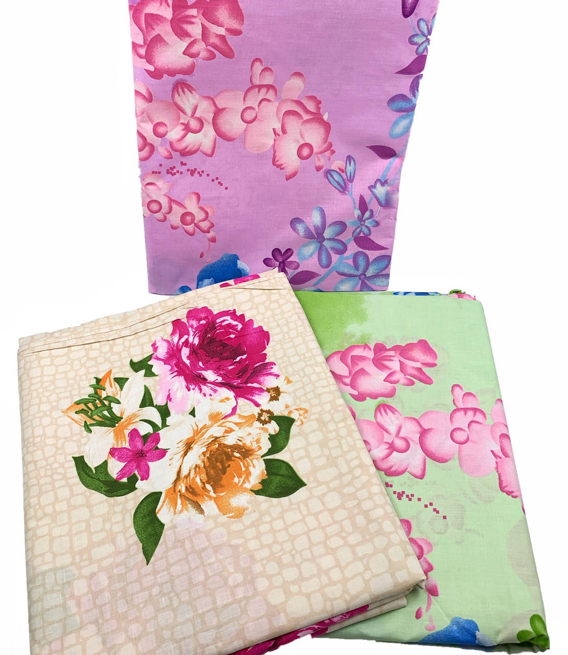 

Двуспальные пододеяльники 180х217 из бязи Голд "В розовых цветах", Розовый