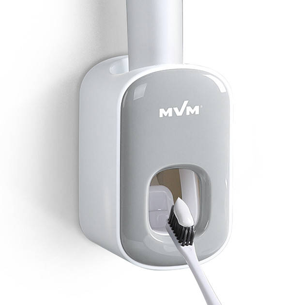

Диспенсер для зубної пасти MVM BP-24 клейкий пластиковий білий/сірий