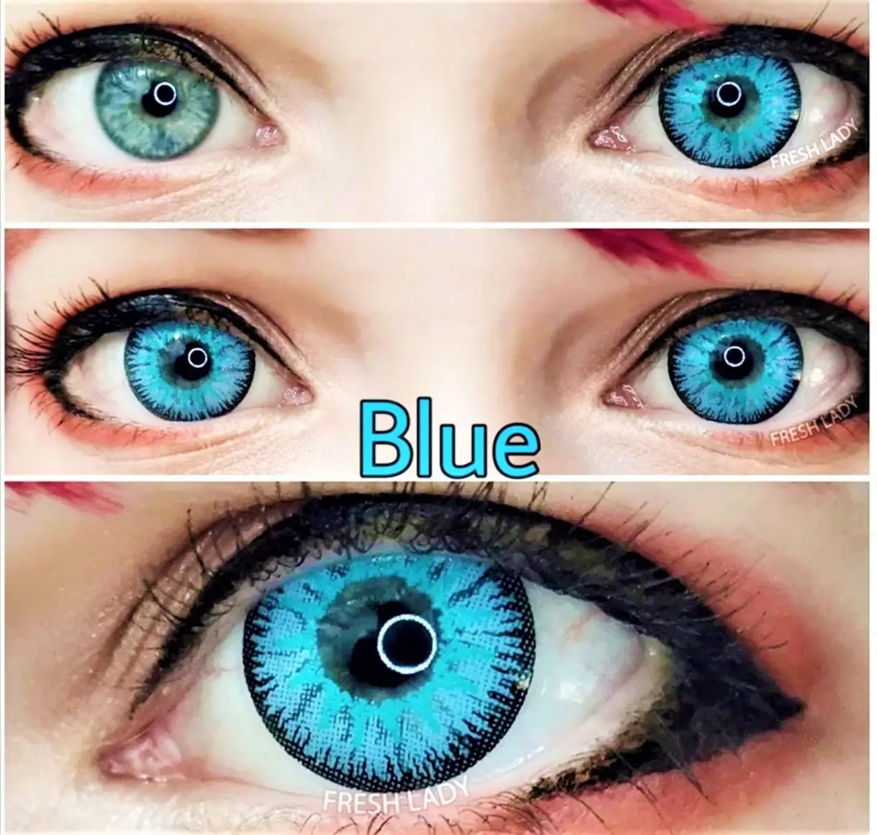 

Цветные линзы для глаз Blue голубые + контейнер для хранения в подарок