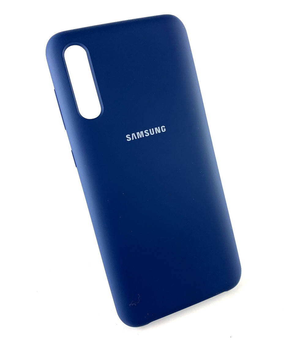 

Чехол накладка для Samsung A30s A307, A50 A505 бампер противоударный Siicone Case original синий