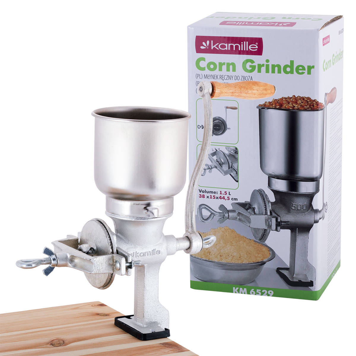 

Мельница Kamille для зерна ручная 28х9х41см KM-6529