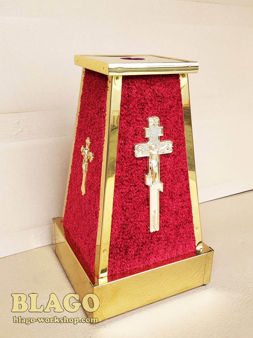 

Подставка под запрестольный крест или икону, Processional Altar cross suppor, 30х30х53см