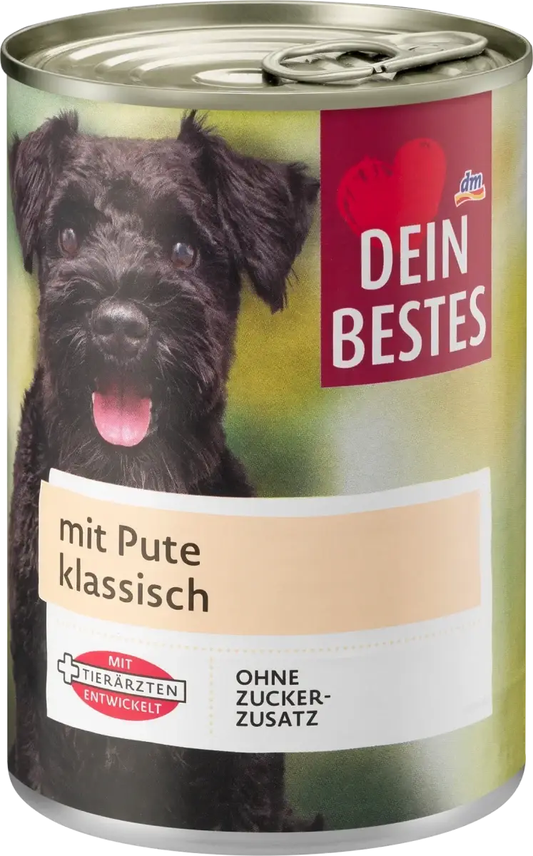 

Влажный корм для собак с индейкой Dein Bestes mit Pute klassisch, 400 гр
