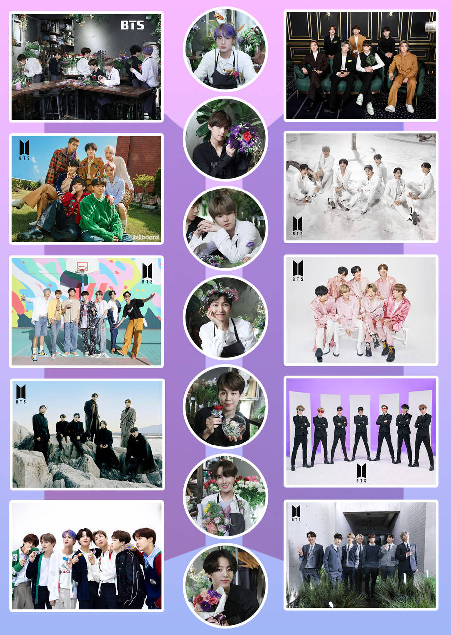 

Стикеры Art BTS А4 без порезки 07, Разные цвета