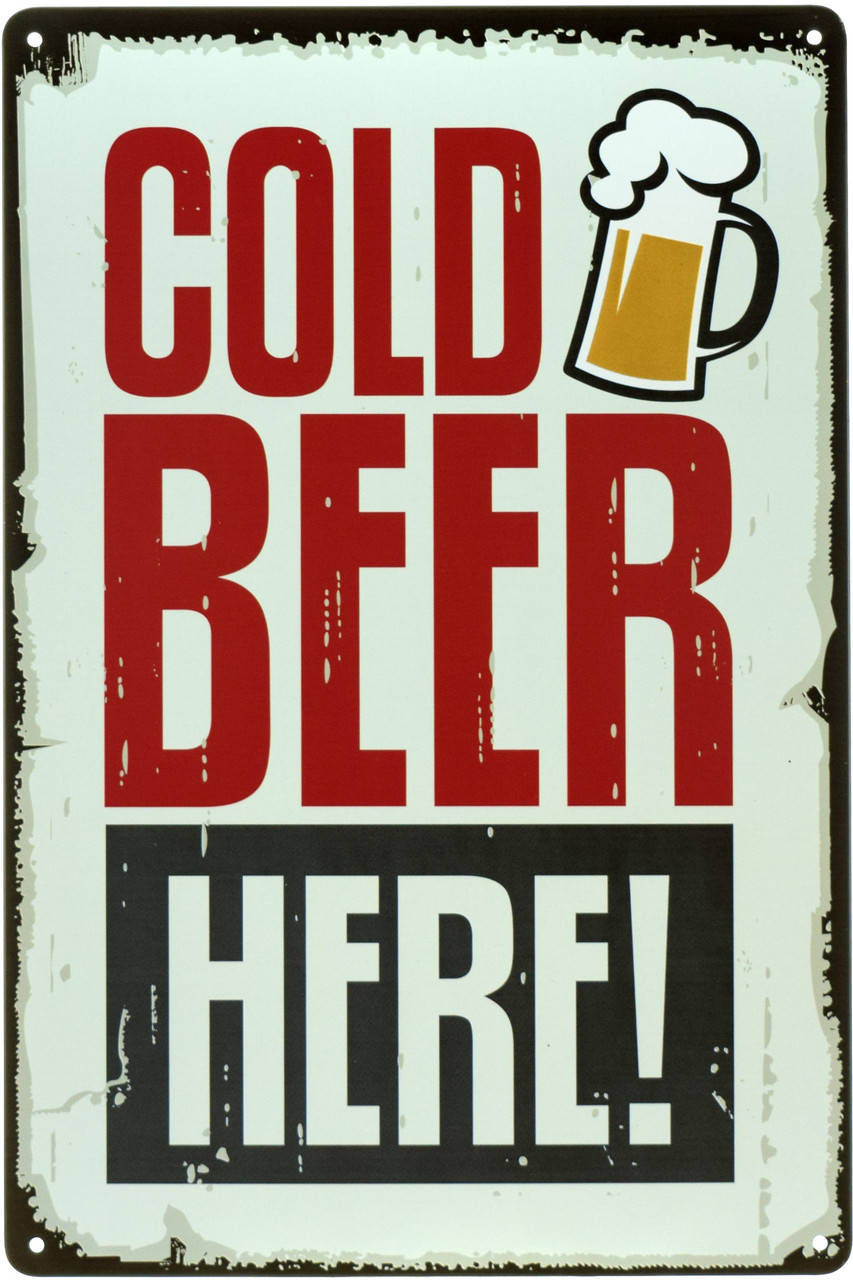 

Металлическая табличка "Холодное Пиво Здесь! / Cold Beer Here!" (ms-00523)