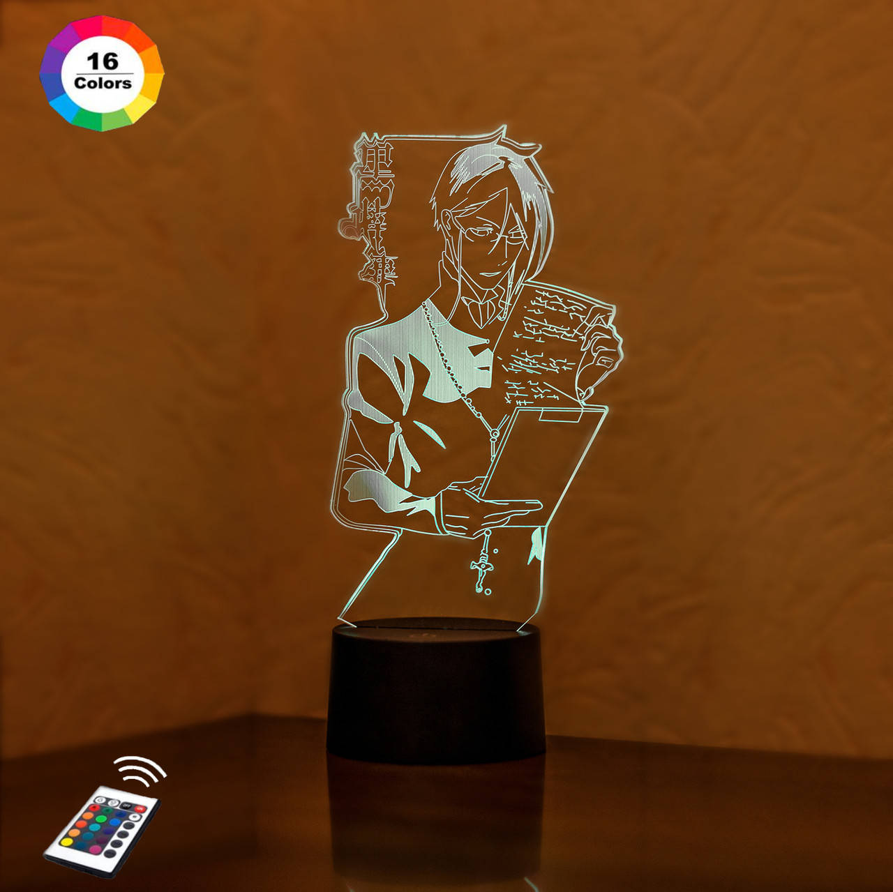 

3D ночник "Себастьян Михаэлис 3" (УВЕЛИЧЕННОЕ ИЗОБРАЖЕНИЕ) + пульт ДУ + сетевой адаптер + батарейки (3ААА)