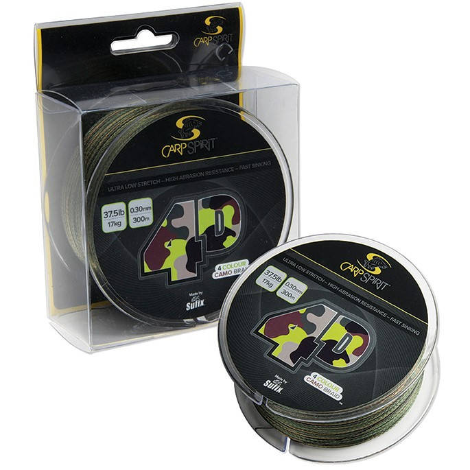 

Шнур Carp Spirit 4-D CAMO BRAID 0.26 300M ACS640018, Зелёный