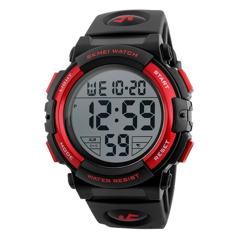 

Skmei 1258 черные с красным мужские спортивные часы