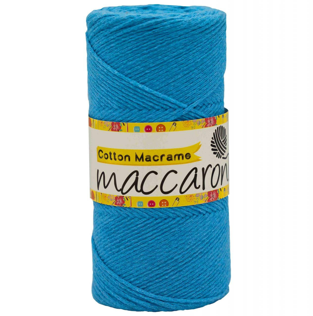 

Эко хлопковый шнур Cotton Macrame Maccaroni 2,5 мм, голубой