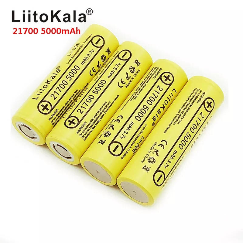 

Аккумуляторы Liitokala Lii-50A 21700 5000 mAh без платы защиты 15A