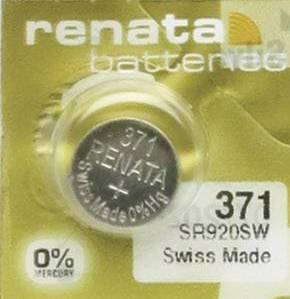 

Батарейка RENATA Premium Silver Oxide R371 (AG6/ SR920SW/ SR69)