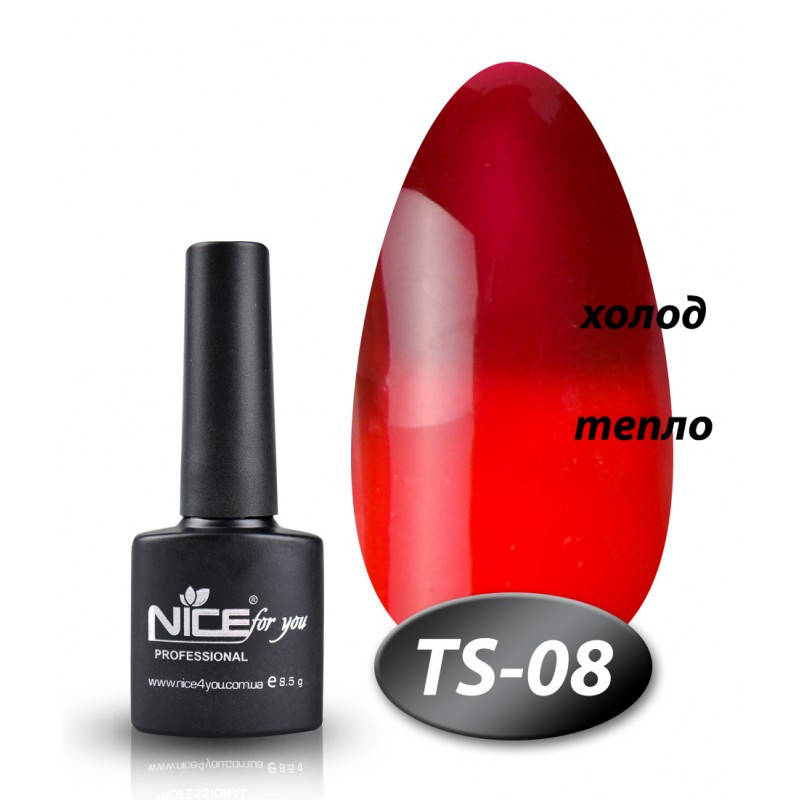

Термо гель лак TS-08 Nice for you бордовый алый 8,5 мл