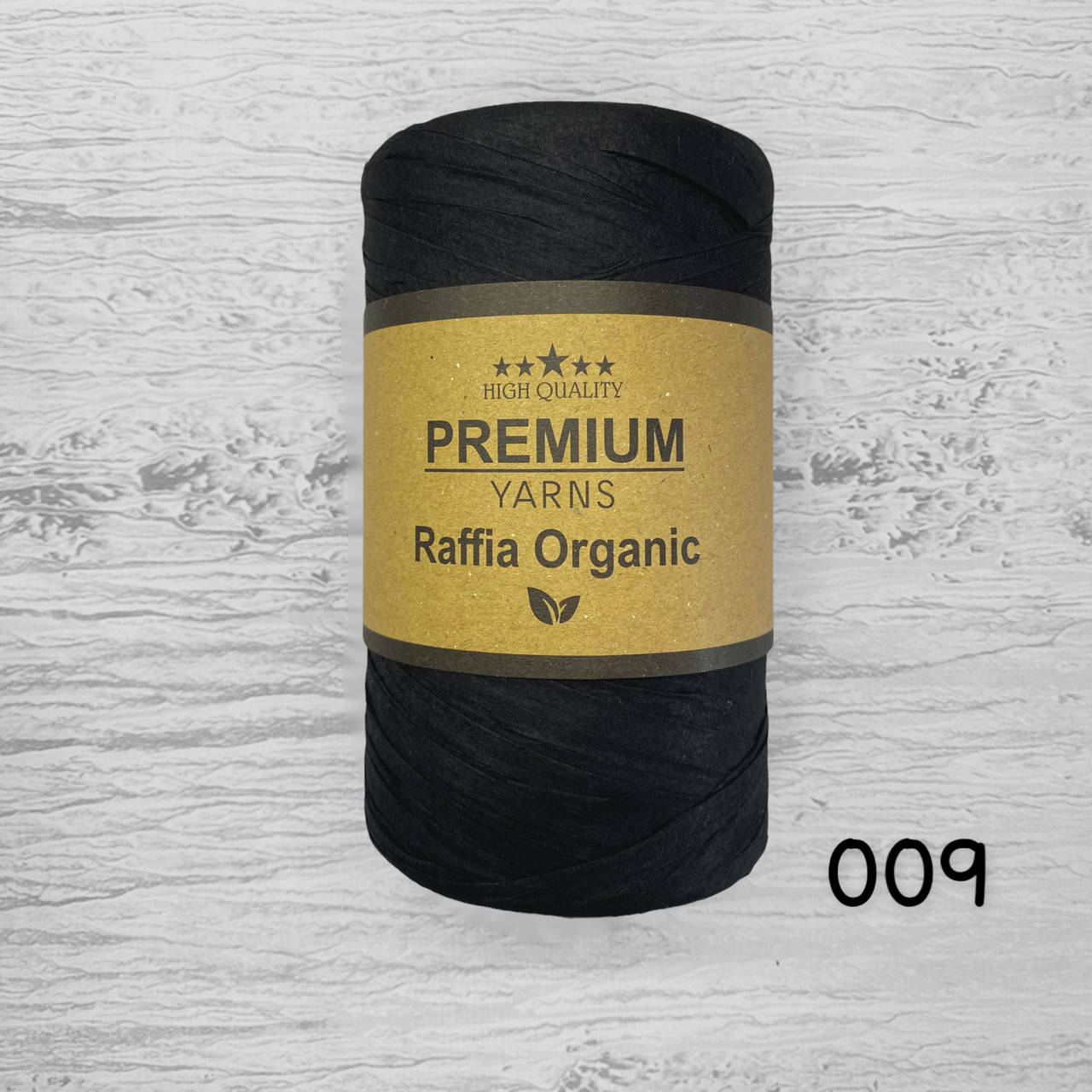 

Premium Yarns Raffia Organic / Раффія Органік 009, чёрный, Черный