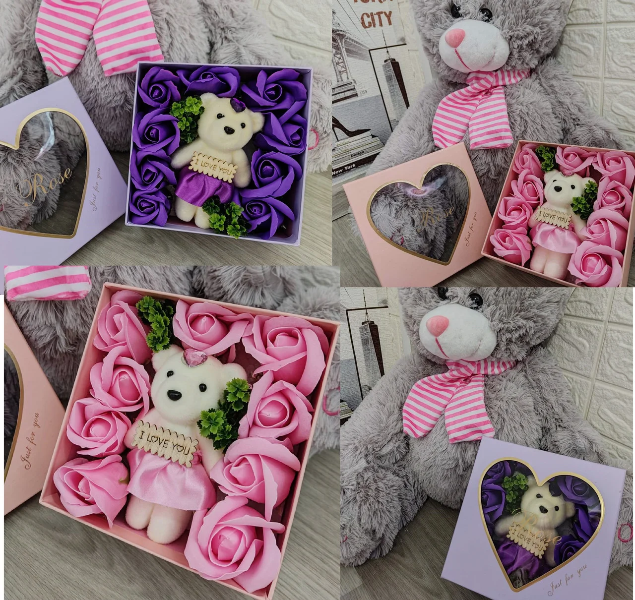 

Подарочный набор мыло c мишкой love you. (Розовый)