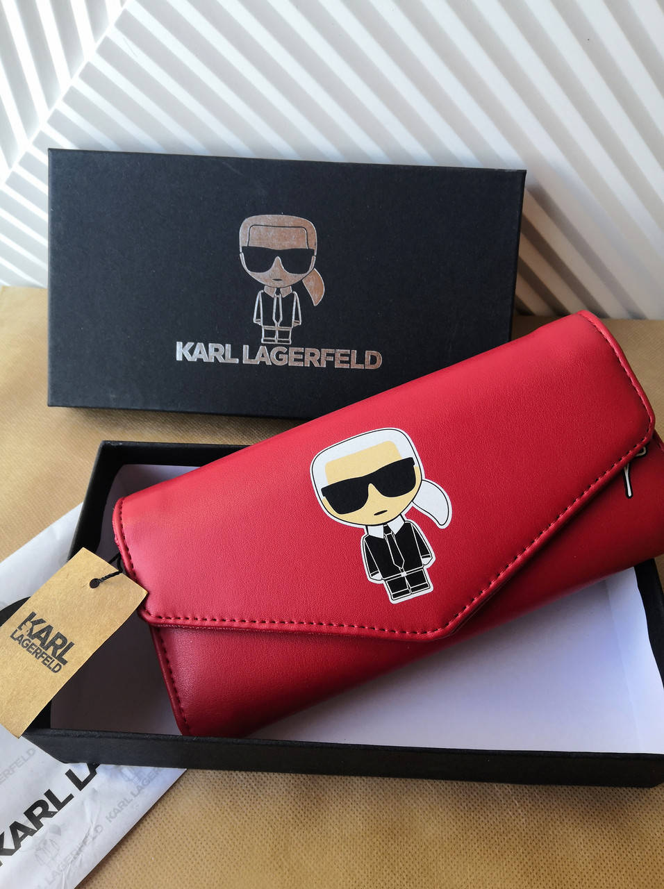 

Женский кошелек Karl Lagerfeld красный Карл Лагерфельд - LUX бренд