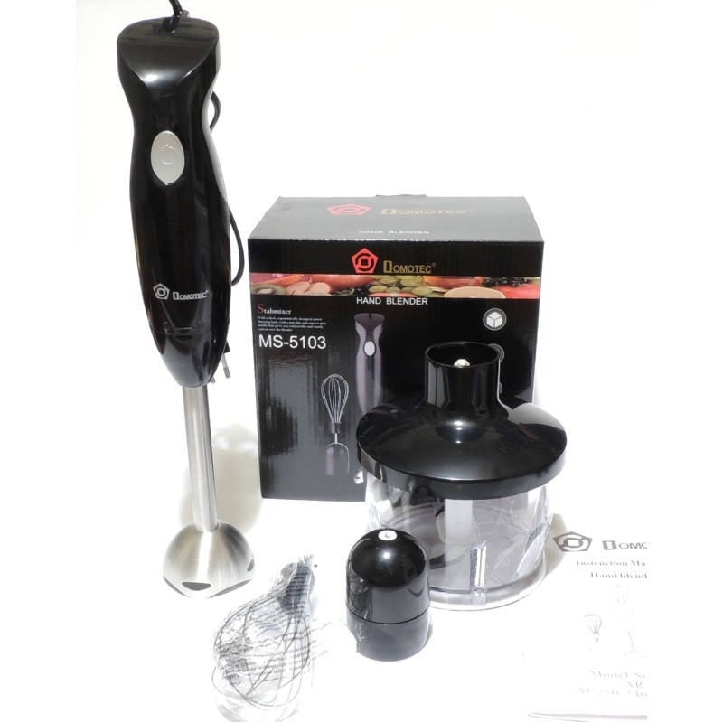

Блендер 500 Вт погружной Domotec MS 5103 3в1 ручной, с венчиком и измельчителем