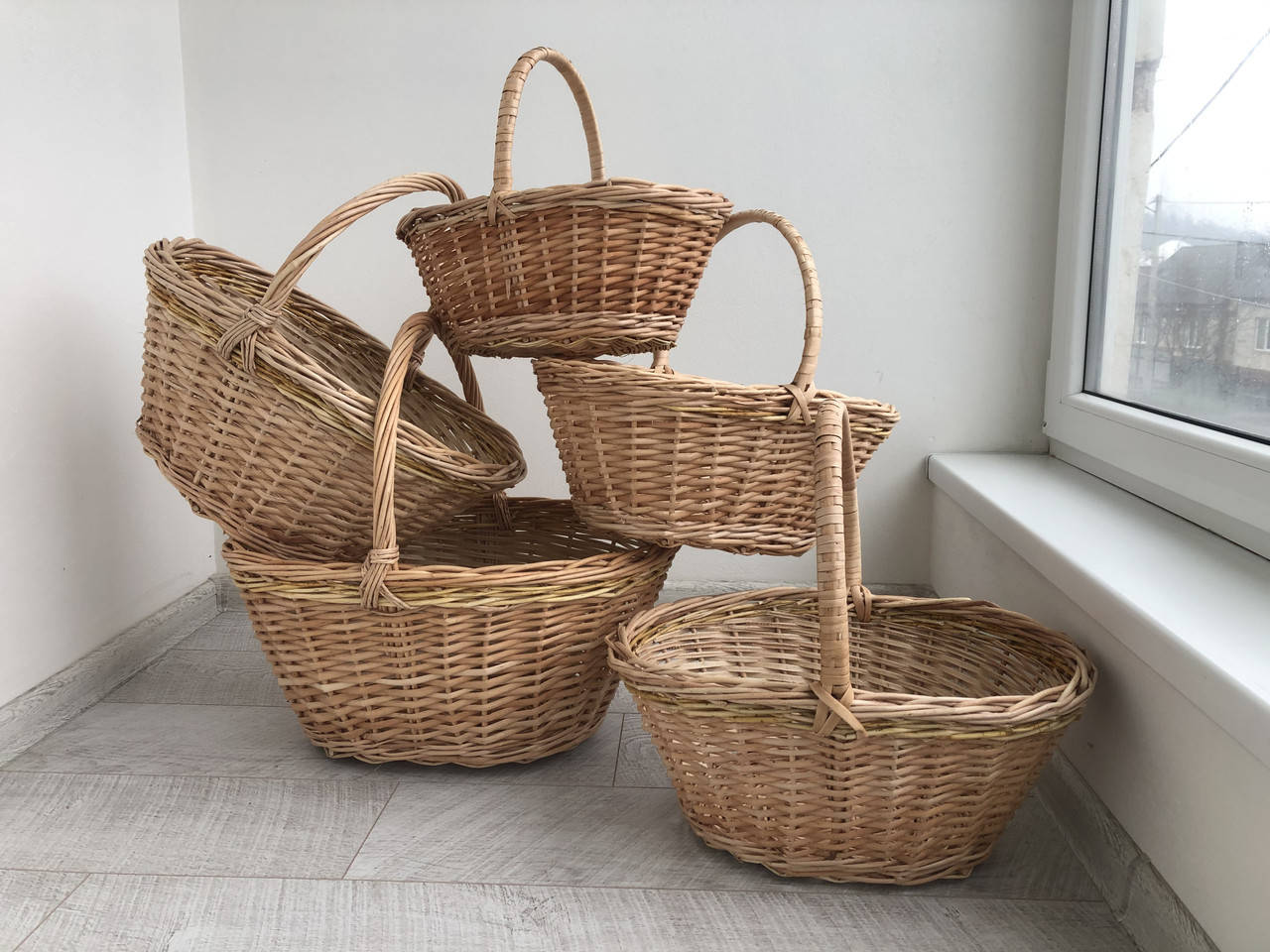 

Плетені корзини "Господарські» набір 5 шт.