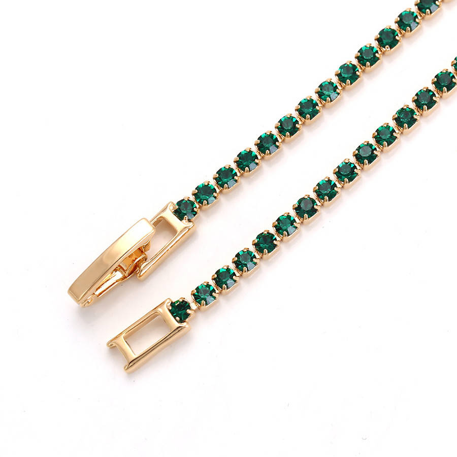 

Браслет, Дорожка зеленых камней циркония, p. 17, медсплав, 18К