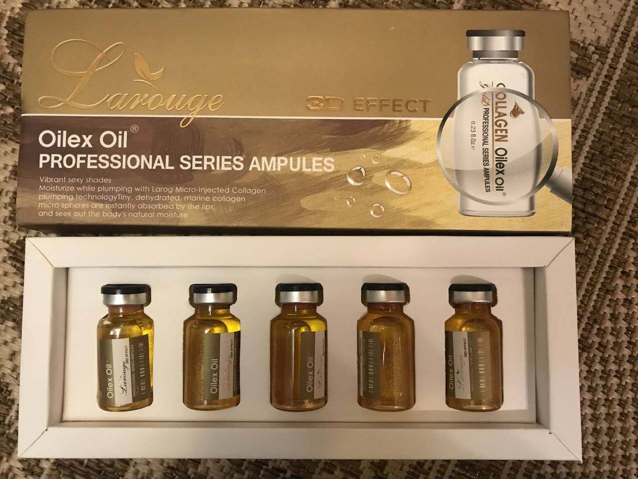 

Collagen oilex oil gold ampoules Larouge- Сыворотка коллаген с золотом Oilex Oil Египет
