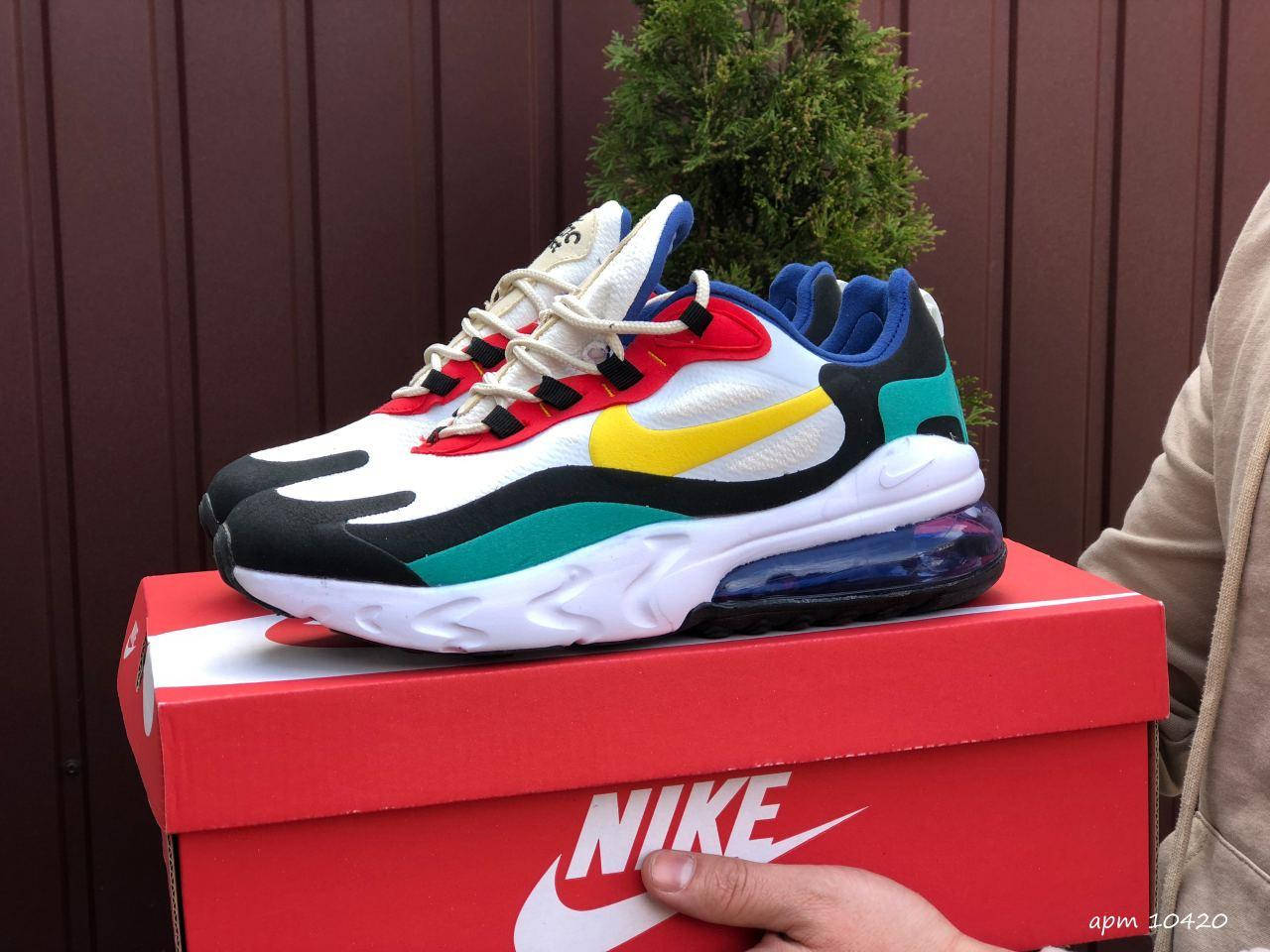 

Мужские легкие яркие кроссовки белые Nike Air Max 270 React ,найк айр макс, Разные цвета