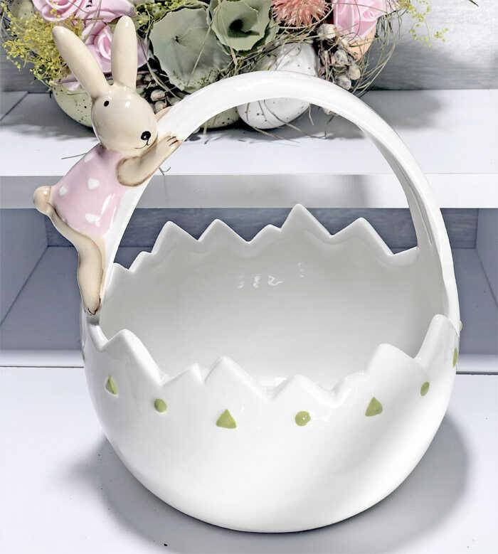 

Керамическая конфетница Милые зайки 18,3 см пасхальная посуда
