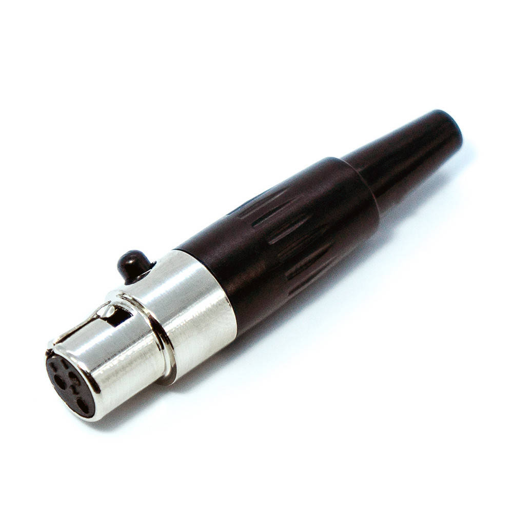 

Разъём аудио XLR, гнездо mini XLR 3pin, корпус металлический, пайка под кабель