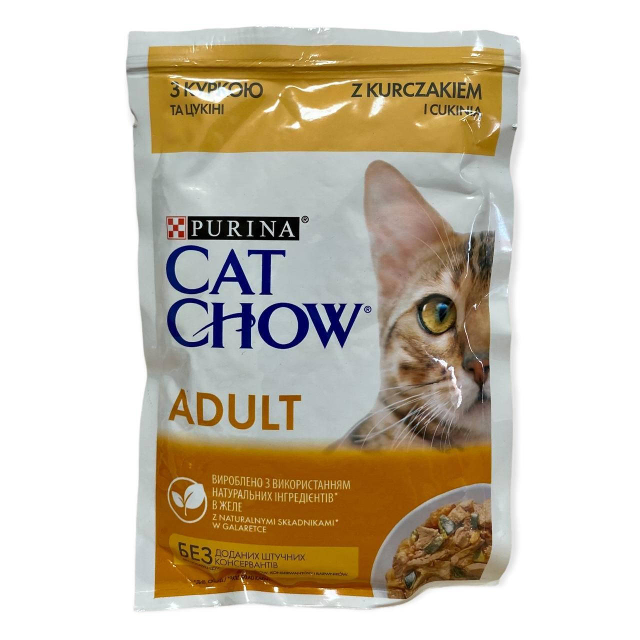 

Влажный корм для взрослых кошек Purina Cat Chow Adult с курицей и цукини 85 г