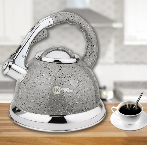 

Чайник со свистком HIGHER+KITCHEN ZP-021 из нержавеющей стали двойное дно 3,5 л, Разные цвета