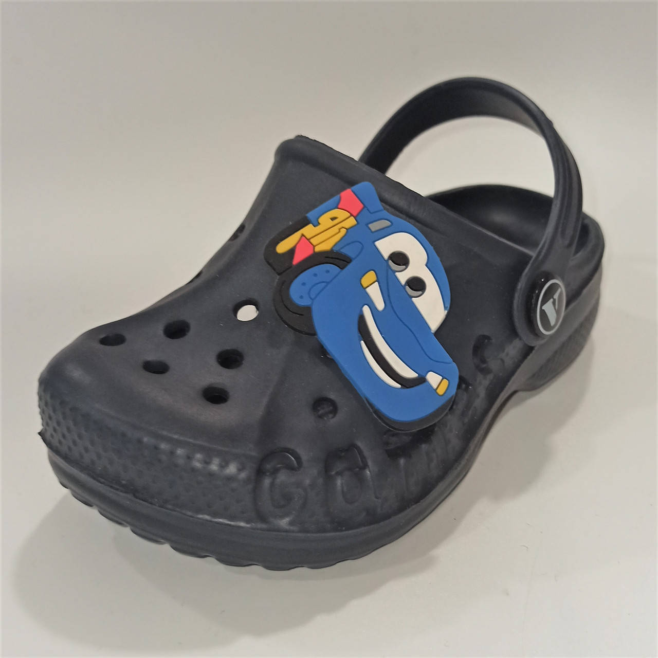 

Детские синие кроксы с машинкой, Vitaliya (код 1259) размеры: 24 24, 14,7, Синий