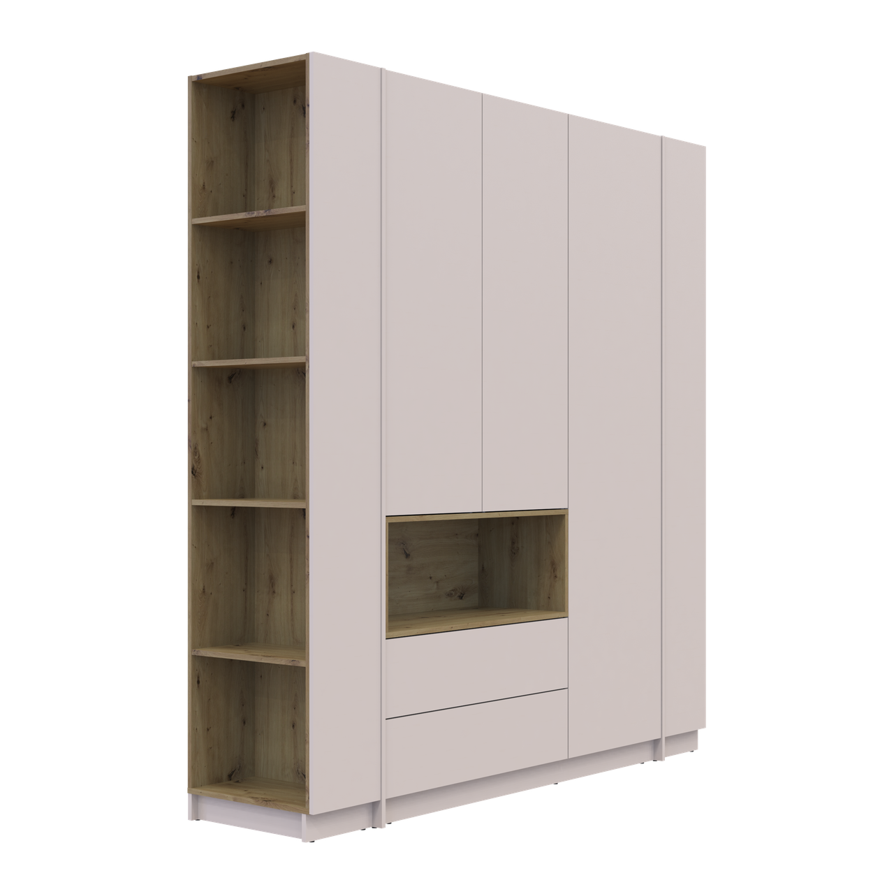 Шафа для одягу з нішею та етажеркою Doros Дейл Кашемір/Дуб Артізан 3 ДСП 178х52х220 (44900338) 4