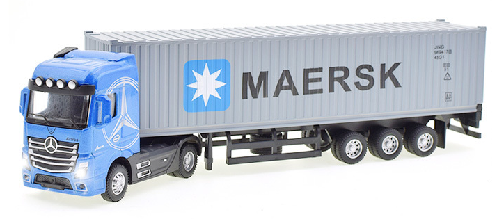 

Машинка контейнеровоз MAERSK масштаб 1:36 Инерционная, Белый