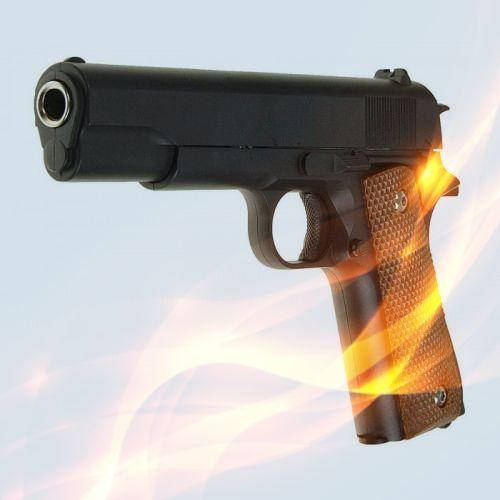 

Детский пистолет на пульках "Colt M1911 Classic" скорость 80 м/с металл-пластик черный
