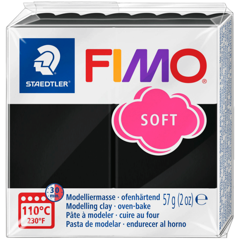 

Полимерная глина Fimo Soft черная 57 грамм Staedtler, 80209, Черный